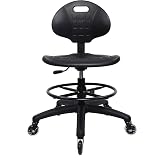 TAKE UR SEAT&reg; Polyurethane Drafting Lab Stool Chair, 18" Adjustable Footring, 8" Adjustable Height, 450 lbs seat Capacity, Heavy Duty, Shipped Within 24 Hours Med. Bench Height (Rubber Caster)