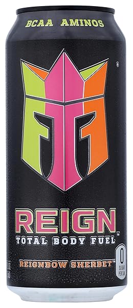 REIGN TOTAL BODY FUEL, REIGNBOW SHERBET DRINK, 16 FL OZ, BLACK
