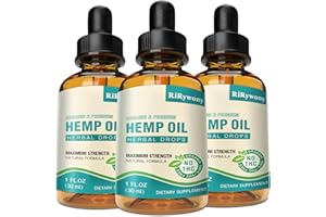 RIRYWONY HEALTH Hemp Oil High Potency - 3 Pack Maximum Strength Organic Hemp Drops for aldult Natural Relax - Relief Good Mood- Hemp Oils Tincture with Vegan, Non-GMO, Grown and Made in USA