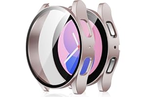 Amizee 2 Pack Screen Protector Case Compatible with Samsung Galaxy Watch 5/Galaxy Watch 4 Case 40mm, with Built-in Screen Pro