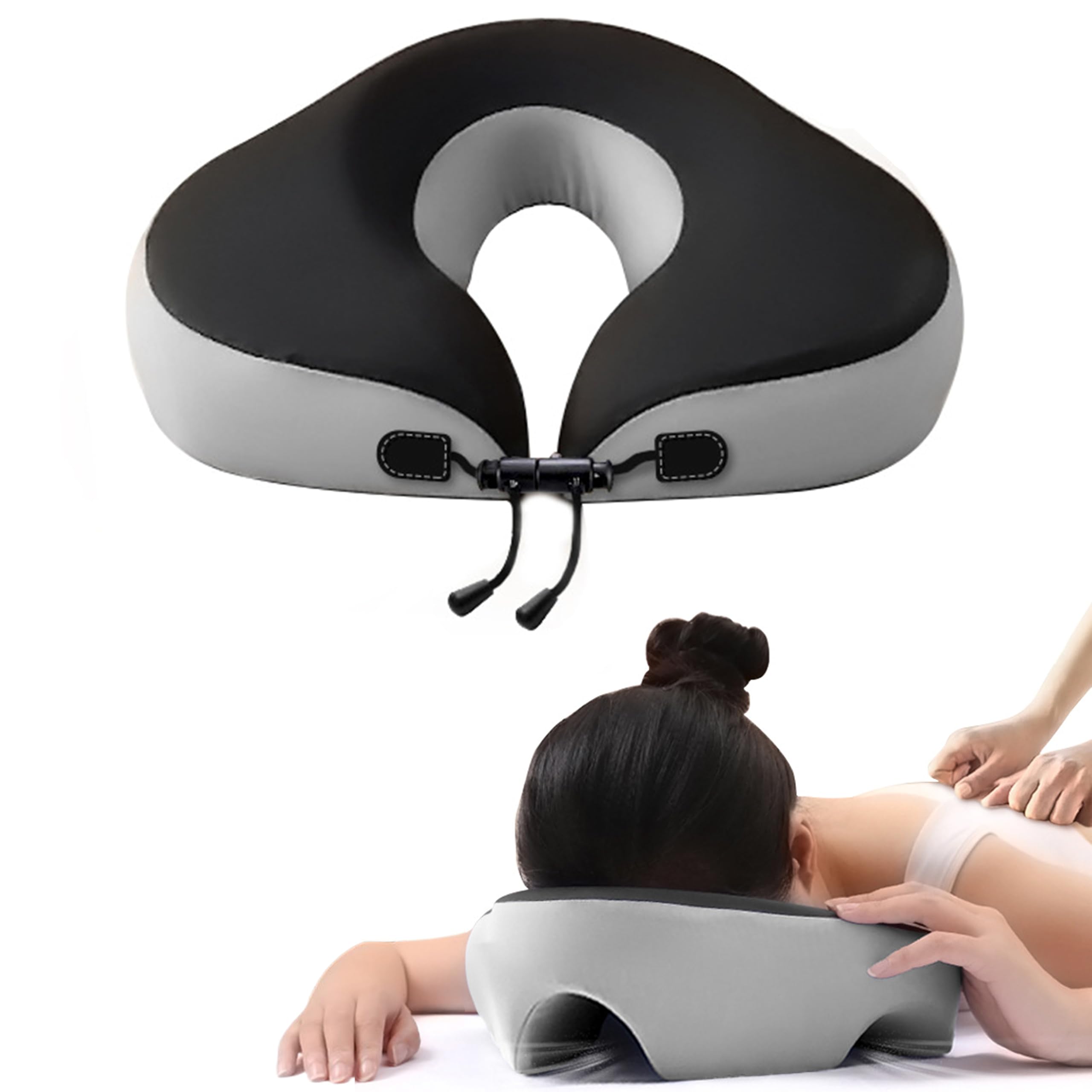 Photo 1 of Massage Head Rest For Bed at Home, Bed Massage Head Holder, Face Down Pillow For Sleeping, Massage Table Headrest, Face Cradle, Post-Eye Surgery Recovery, Bamboo Charcoal Memory Foam Pillow