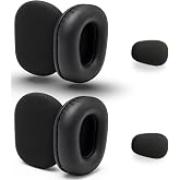 Ear Pad Cushion Kit for Blue Parrott B350-XT - Compatible with Jabra Evolve 65, 40, 30 - Enhances All-Day Wearing Comfort Over Original Foam Earpads, Leatherette, Microphone Windscreens by Global Teck