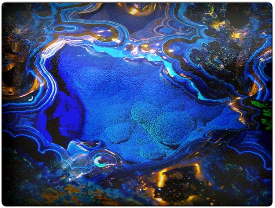 Geode Azurite Azure Gold Design on - Glass Cutting Board