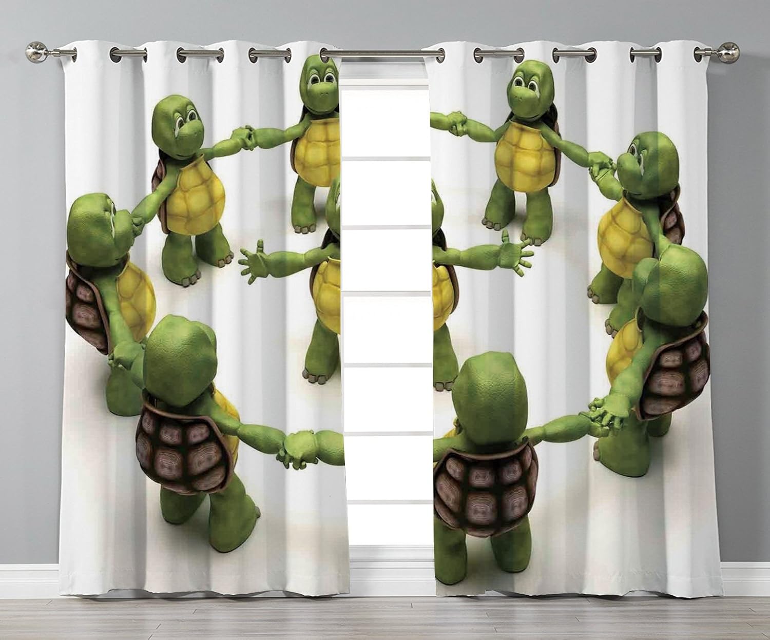 Thermal Insulated Blackout Grommet Window Curtains Reptile Ninja