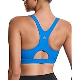RUNNING GIRL Sports Bras for Women High Support,Racerback High Impact Blue Bra Moulded Cup Workout Bra for Large Bust(WX3047 Bright Blue S)