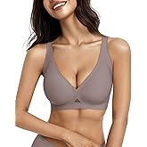 Aubrasen Deep V Wireless Seamless Push Up Bras for Women - Comfort Bralette for Everyday Wear