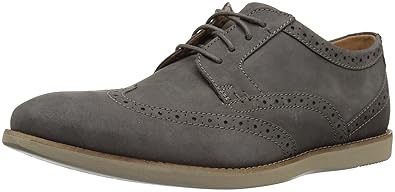 clarks men's raharto plain oxford grey nubuck