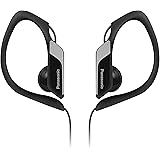 Panasonic Sports Clip Earbud Headphones RP-HS34-K (Black) Water Resistant, Tough, Durable, Adjustable Ear Clip, Ultra Light