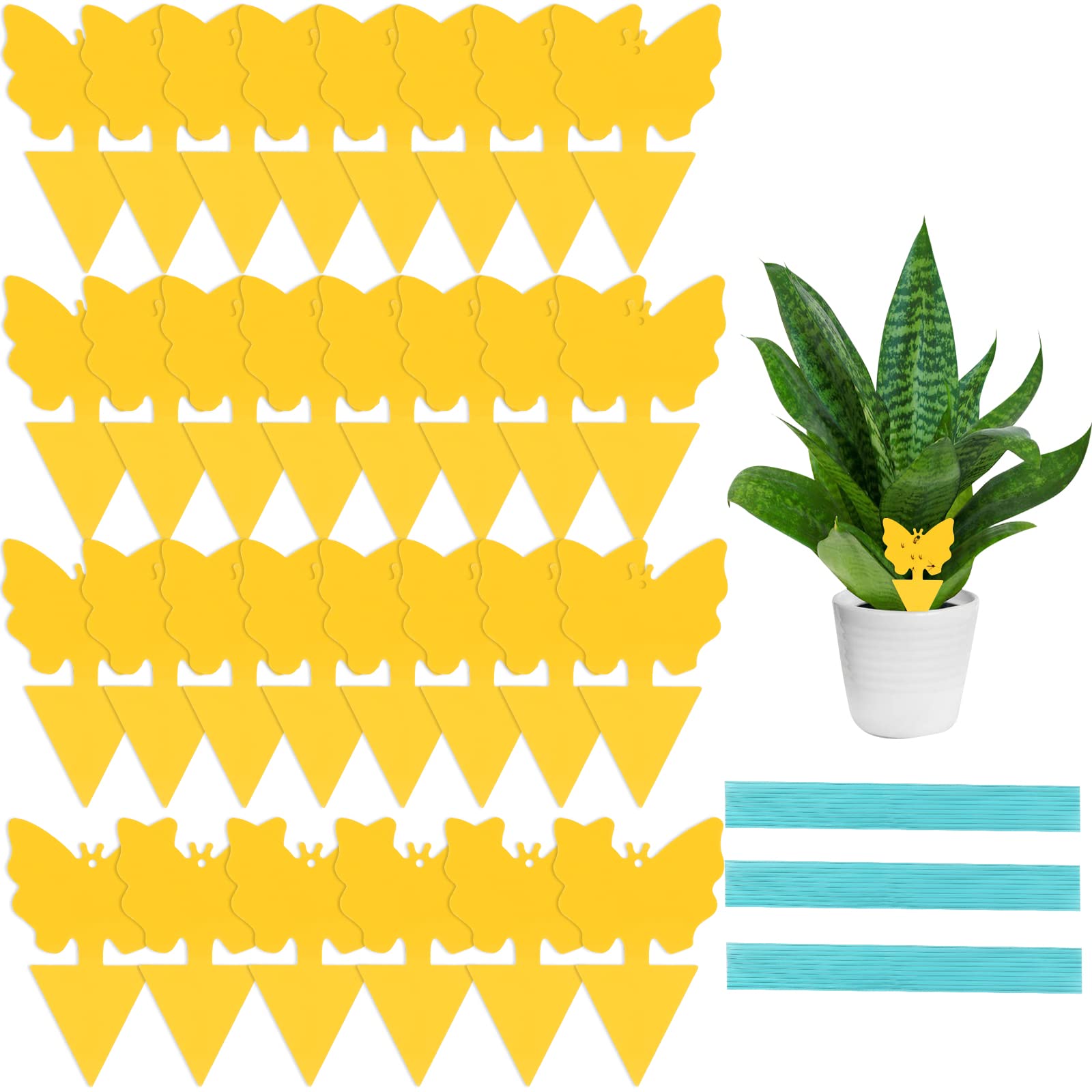 Defrsk 21 PCS Sticky Traps Sticky Fungus Traps Fruit Fly Traps Yellow Double-Sided Fly Paper Sticky (Style 3)