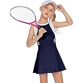 Zaclotre Girls Tennis Dress Cute Golf Outfit Sleeveless Workout Athletic Dresses with Shorts Pockets