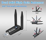 RyuuOto 1300Mbps USB WiFi Dongle Dual Band 2x5dBi Antennas Windows 11/10 view 3