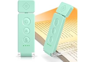 Glocusent 12 LED Rechargeable Book Light, Clip-on Reading Light with 5 Colors & 5 Brightness Levels, Up to 100Hrs Runtime, Eye-Caring Reading Lights for Books in Bed, Perfect for Book Lovers, Kids