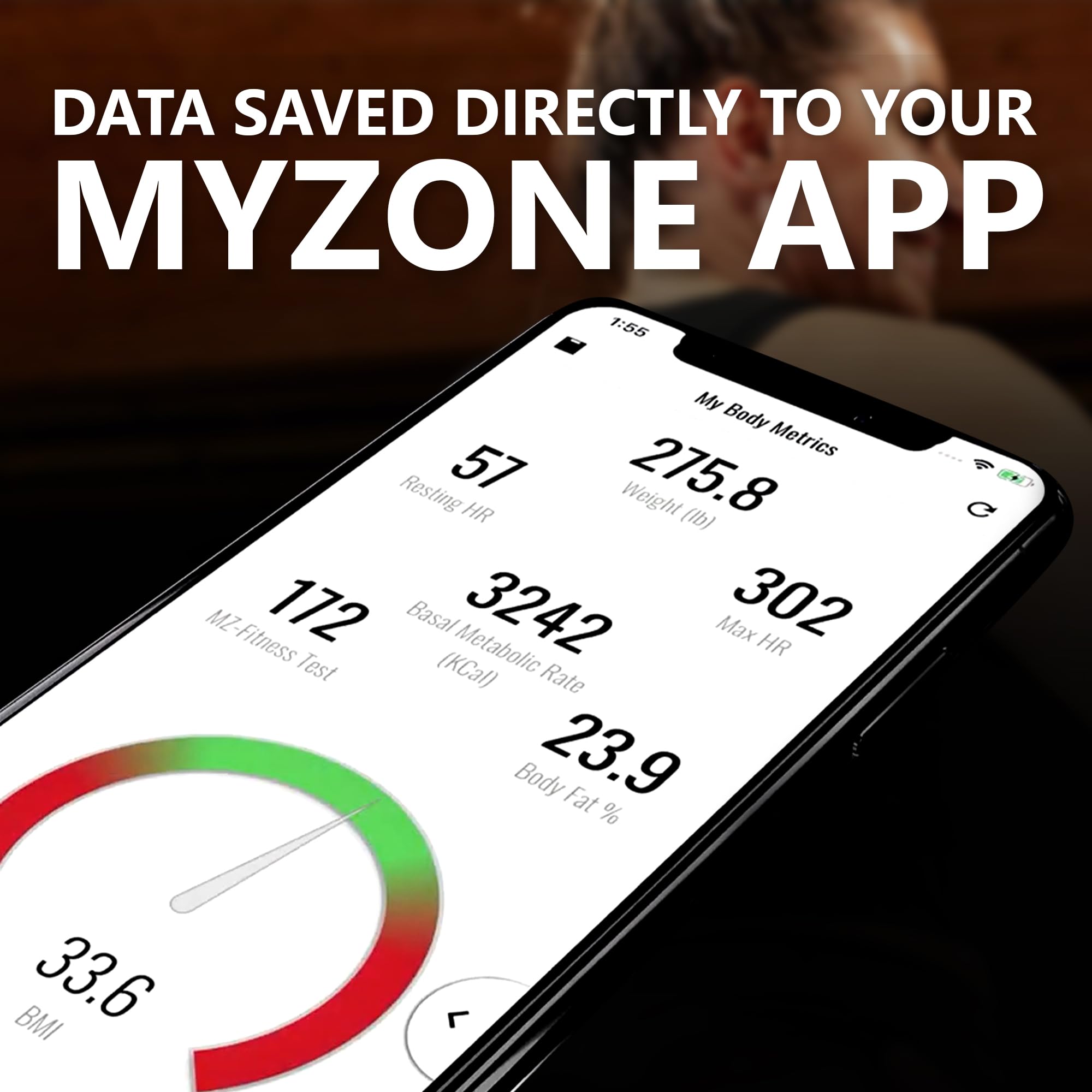 MYZONE MZ-20 Bluetooth Home Digital Bathroom Scales (Black) - High Precision Body Fat and Muscle Mass Measurement