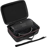 ZUJFPL Hard Case for JBL Charge 6/5/4 Bluetooth Speaker – Waterproof Travel Case with Adjustable Shoulder Strap, Durable Protection for On-the-Go Use（Purple） (black)