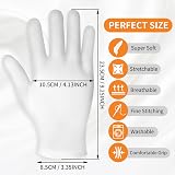 Sibba 3 Pairs Medium Touch Screen Moisturizing Gloves White Cotton view 3