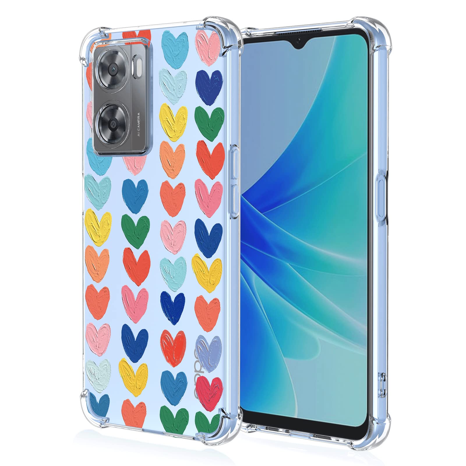 XINYEXIN Case for Oppo A57 4G, Painting Flower Pattern Clear Case Soft TPU Silicone Case Slim Shockproof Bumper Girl Women Phone Cover - Love — image 1