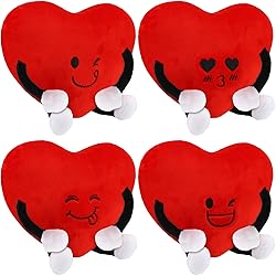 Syhood 4 Pcs Heart Stuffed Plush for Valentine's