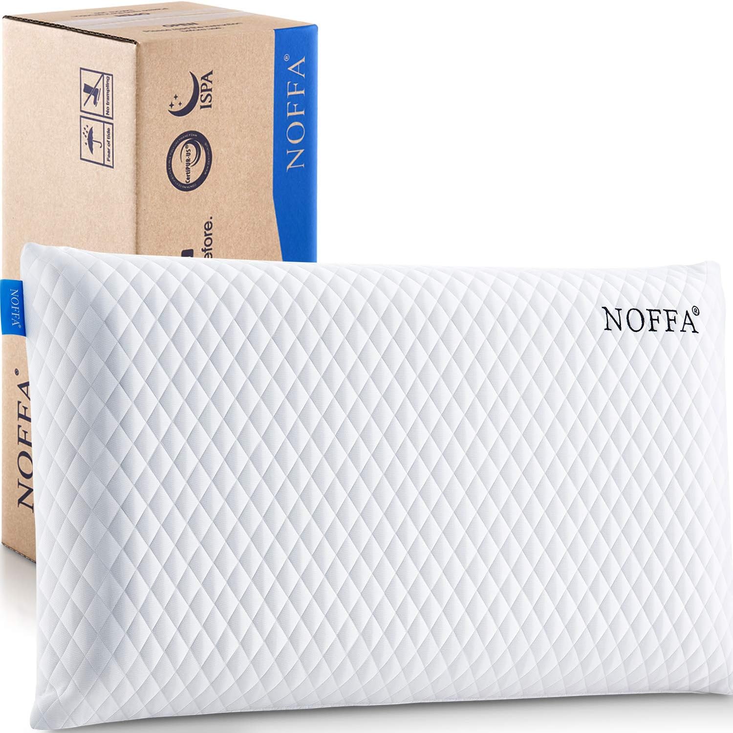 NOFFA Soft Pillows Neck Support Pain Relief Latex Like Foam
