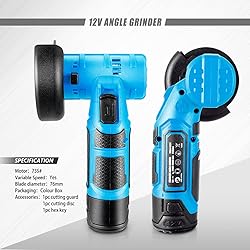DNA MOTORING TOOLS-00171 12V Cordless Angle Grinder