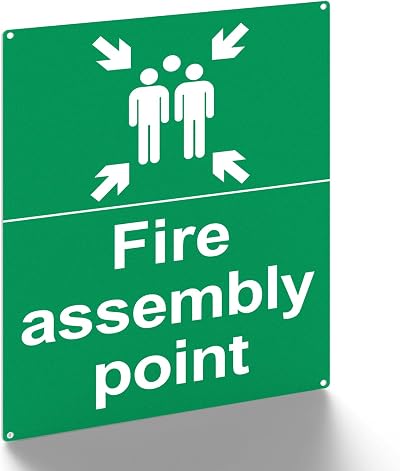 Detailing Garage Fire Assembly Point Sign 400 x 300 x 1mm Matte PVC