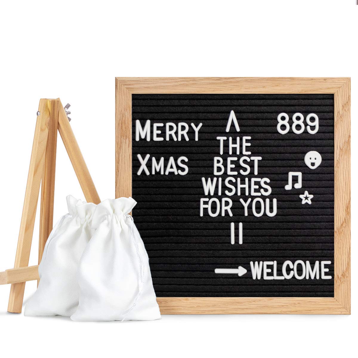 Buy Double Sided Felt Letter Board 12"x12" with Rustic Wood Frame, 889