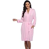 Women's Kimono Robe Short Knit Bathrobe Soft House Sleepwear Lightweight Ladies Loungewear