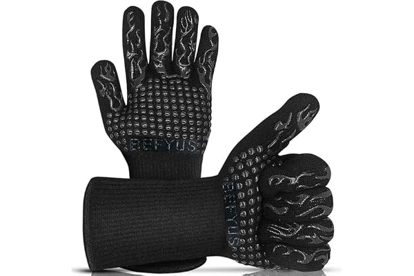 BBQ Glove Extreme Heat Resistant 1472°F Oven Gloves High Heat Resistant Silicone Oven Mitts for Kitchen Long Kitchen Gloves f