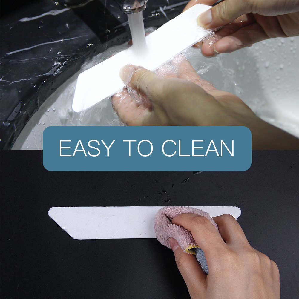 SUAYLLA 8 pcs White Anti Curling Rug Gripper. Anti Slip Straight Carpet Gripper for Corners and Edges - Renewable Rubber Tape for Carpets - Ideal Rug Stopper For Kitchen Bathroom