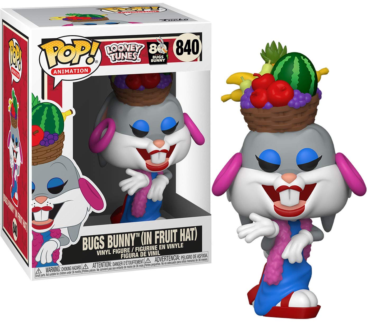 Funko POP! Animation 80th-Bugs Bunny In Fruit Hat Bugs BunnyinFruitHat - Looney Tunes - Collectable Vinyl Figure - Gift Idea - Official Merchandise - Toys for Kids & Adults - TV Fans