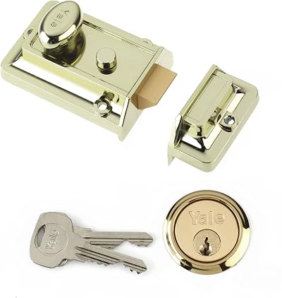 Yale P-77-BLX-PB-60 Traditional Nightlatch 60mm Brass Finish Standard Security