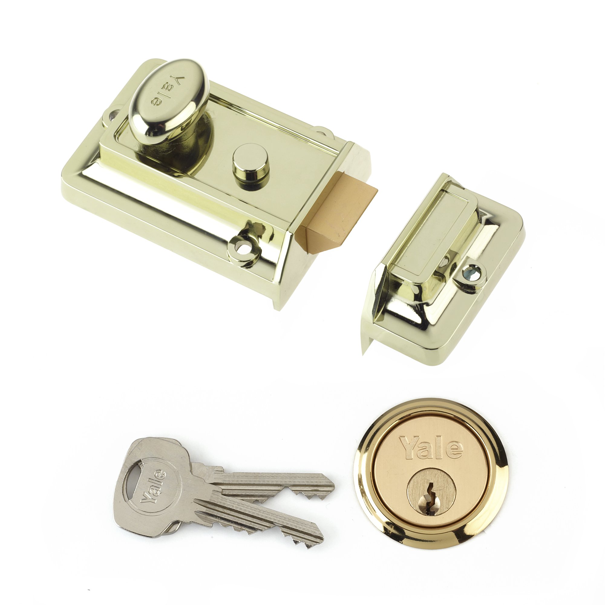 Yale P-77-BLX-PB-60 - Traditional Nightlatch - 60mm - Brass Finish - Standard Security