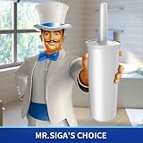 MR.SIGA Toilet Bowl Brush and Holder White 1 Pack view 2
