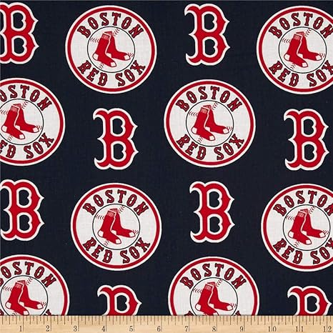 Amazon Com Fabric Traditions Navy Mlb Cotton Broadcloth Boston