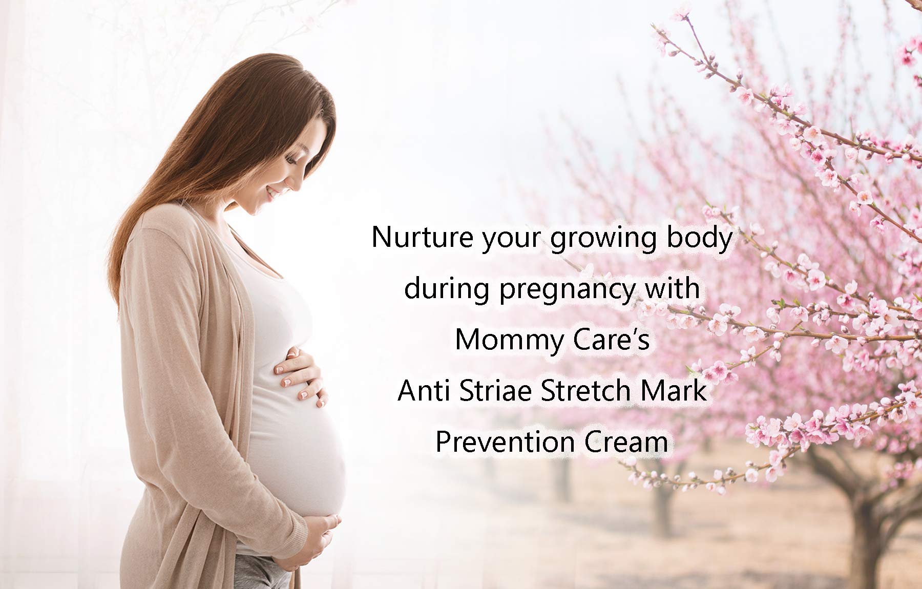 Mommy Care Anti Striae Stretch Mark Prevention Cream – Hydrates & Boosts Elasticity during Pregnancy, Enriched with Shea Butter & Avocado Oil, Non-Greasy, Vegan & Cruelty-Free, 100 ml / 3.38 fl oz