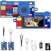 Dienspeak Mini Keychain Digital Camera, 16GB Card, Y2K Retro Tiny Camera | 1440P Video, 2MP Photos, 1.47-Inch IPS Screen, Built-In Flash, Filters, Pocket Size for Kids, Teens, Travel and Vlogging
