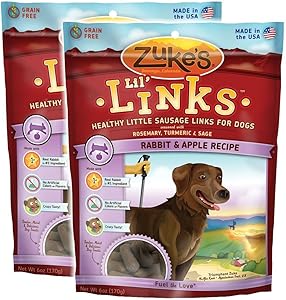 Zuke's Lil' Links Healthy Little Sausage Links for Dogs, Rabbit, Pack of 2