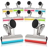 Magnetic Chip Clips, Stainless Steel Chip Bag Clips with Strong Magnet and Silicone Cover, Heavy Duty Food Bag Clips for Kitchen Storage, 10 Pack Color Coded, 3 Inch