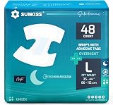 SUNKISS Adult Nappies Ultimate Absorbency Overnight 48 Count Large