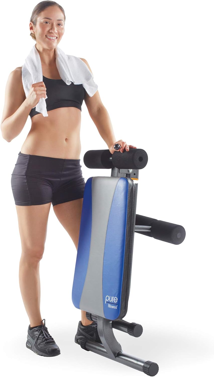 Pure Fitness Adjustable Ab Crunch Sit-Up Bench for toning and training, Foldable and Adjustable Design : Adjustable Weight Benches : Sports & Outdoors