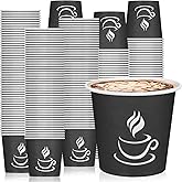 GGOLDMER 4 oz Paper Coffee Cups - 500 Pack Paper Espresso Cups, Disposable Coffee Cup, Small Paper Cup for Hot or Cold Beverage, Espresso, Capucino for Party, Picnic, Home, Office and Business (Black)