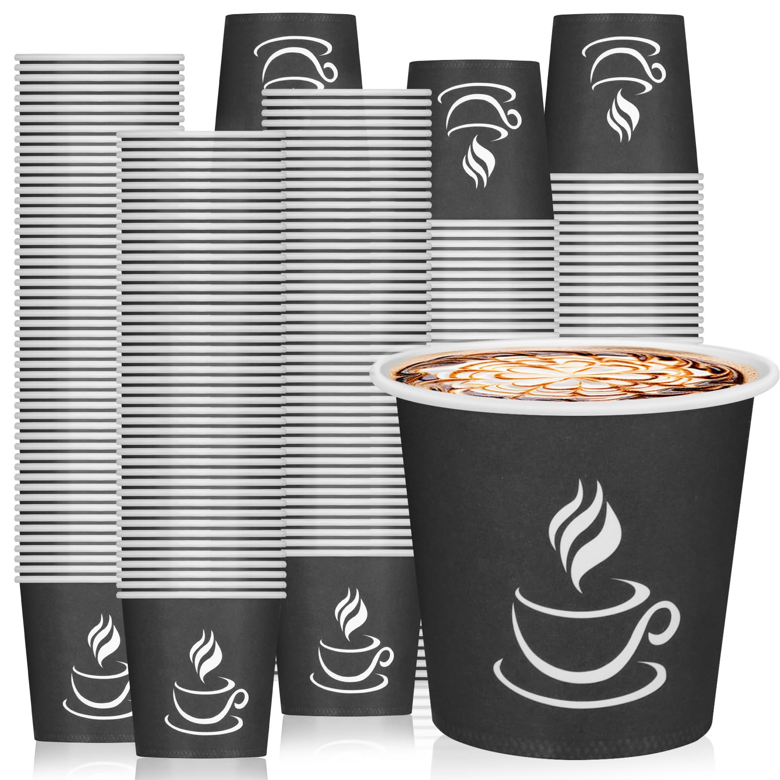 Photo 1 of GGOLDMER 4 oz Paper Coffee Cups - 500 Pack Paper Espresso Cups, Disposable Coffee Cup, Small Paper Cup for Hot or Cold Beverage, Espresso, Capucino for Party, Picnic, Home, Office and Business (Black)