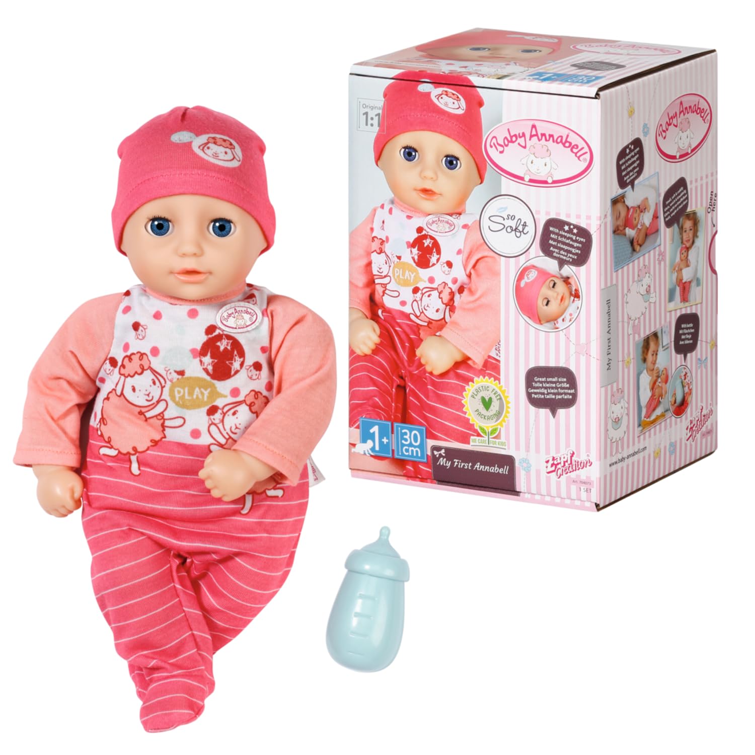 Baby Annabell 704073 My First Annabell 30cm - For Toddlers 1 Year & Up - Promotes Empathy & Social Skills - Includes Doll & Romper