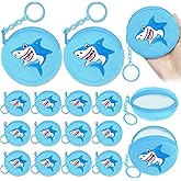 KeeStar 15 Pack Shark Coin Purse with Zipper Keychain,Wallet Bag Party Favors for Under the Sea Ocean Baby Shower,Seaworld Themed Party, Shark Birthday Party Decoration,Travel, Classroom Prize