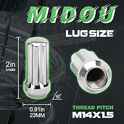 MIDOU AUTO M14x1.5 Wheel Lug Nuts, 32x 14mmx1.5