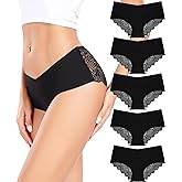 Altheanray Sexy Underwear for Womens Seamless Underwear Lace Cheeky Panties No Show Bikini Panty Soft Hipster