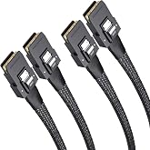 H!Fiber.com 2 Pack Internal Mini SAS SFF-8087 to SFF-8087 36Pin Cable, 1m Internal Mini SAS to Mini SAS Cable, 6Gbps, 100 Ohms, for Servers, RAID, SAS/SATA HBA, DAS, 1 Meter (3.3ft)