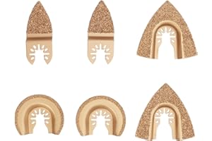 Carbide Oscillating Saw Blade Set, Multi Shape Semicircle Triangle Finger Design for Tile, Concrete, and Stone Grinding, Univ