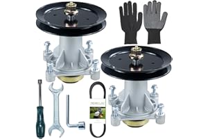 NICHEFLAG 2 Pack 587819701 Spindle Assembly Kit Pre-Greased with 532195945 Pulley 592855001 Belt Replaces 187281, 532187292, 532187281, 532125907, 532192870, 587253301, 587125401, 187292