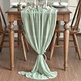 Artoid Mode Boho Sage Green Gauze Table Runner 300 cm Polyester view 2