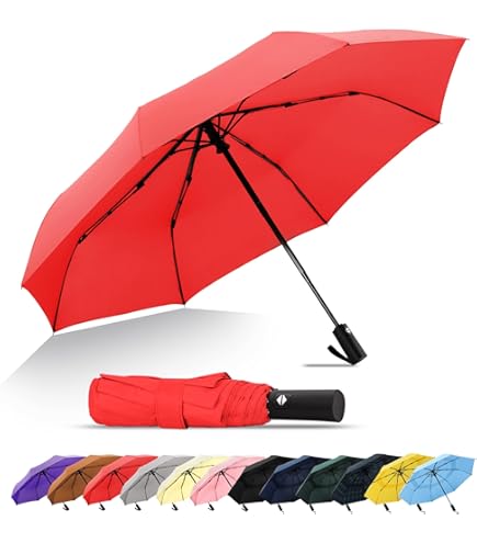 Amazon.com: RUMBRELLA Red UV Stick Umbrella Auto Open UPF 50+ with